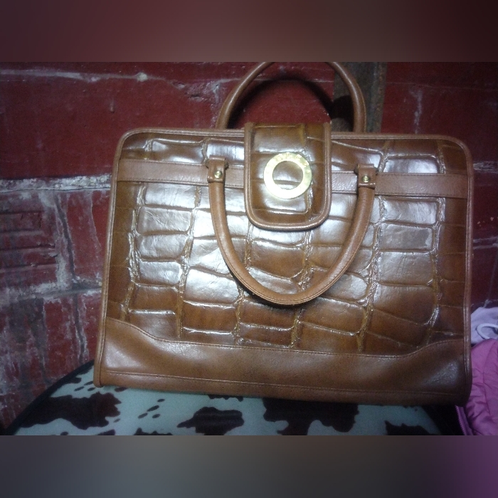 Dolce Vita Brown Crocodile Pattern Satchel